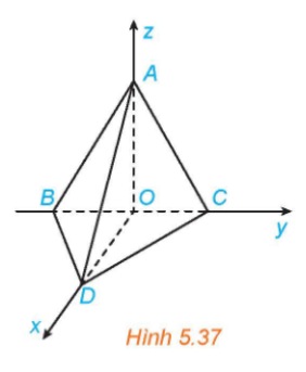 tứ diện $ABCD$ trong hệ trục tọa độ.