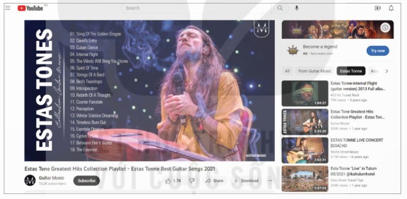 Ảnh chụp màn hình kết quả khuyến nghị trên YouTube