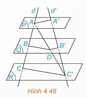 Định lí Thalès trong không gian (Ảnh Sách KNTT)