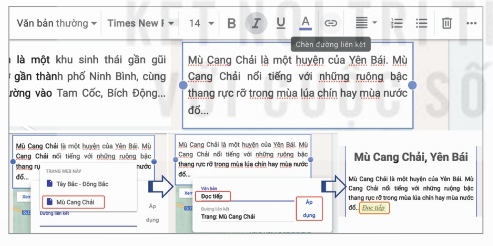 Gắn liên kết vào bài viết (Ảnh Sách KNTT)