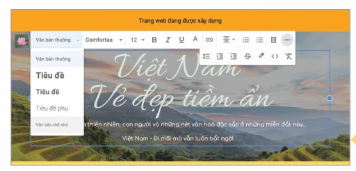Giao diện thiết lập tiêu đề trang (Ảnh Sách KNTT)