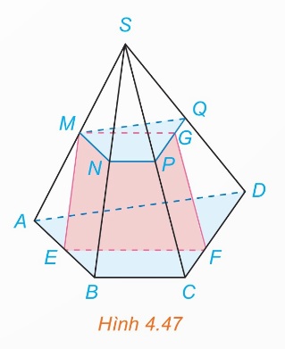 Hình chóp với E, F trên AB, CD (Ảnh Sách KNTT)