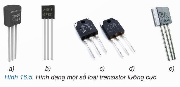Hình dạng một số loại transistor lưỡng cực