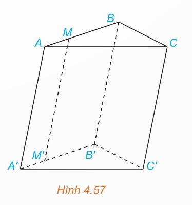 Lăng trụ tam giác ABC.A'B'C' với A chiếu lên (A'B'C') theo phương CC'