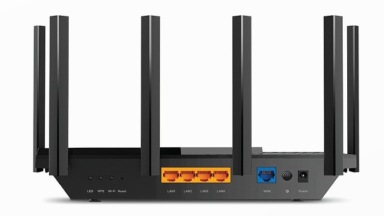 Một router Wi-Fi 6 anten có 1 cổng WAN và 4 cổng LAN (Ảnh Sách KNTT)
