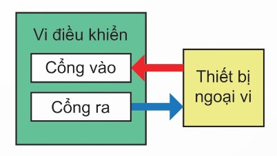 Sơ đồ kết nối giữa vi điều khiển và thiết bị ngoại vi qua cổng vào/ra