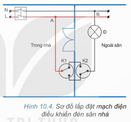 Sơ đồ lắp đặt mạch điện điều khiển đèn sân nhà