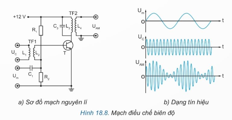 Sơ đồ mạch nguyên lý điều chế biên độ sử dụng transistor