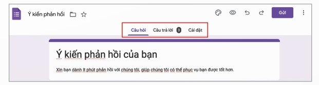 Thông tin về số câu trả lời
