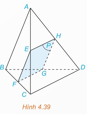Tứ diện ABCD với mặt phẳng (P) (Ảnh Sách KNTT)