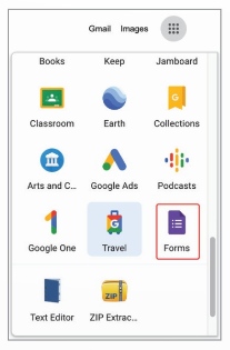 Ứng dụng Forms của Google (Ảnh Sách KNTT)
