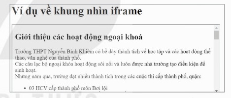 Ví dụ khung nội tuyến (Ảnh Sách KNTT)