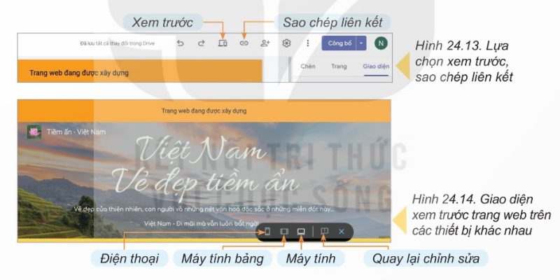 Xem trước, chỉnh sửa (Ảnh Sách KNTT)
