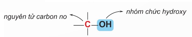 Công thức cấu tạo nhóm chức alcohol với C no liên kết –OH