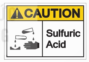 Kí hiệu cảnh báo sự nguy hiểm của sulfuric acid (Ảnh Sách KNTT)