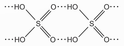 Liên kết hydrogen giữa các phân tử sulfuric acid (Ảnh Sách KNTT)