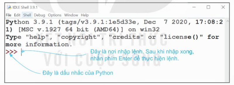 Màn hình IDLE Shell của Python