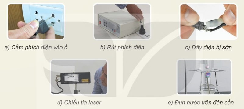 Một số thao tác có thể gây mất an toàn (Ảnh Sách KNTT)