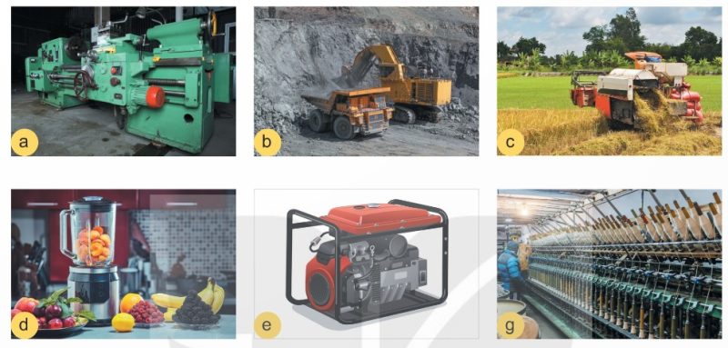 ột số sản phẩm tiêu biểu của ngành cơ khí chế tạo trong sản xuất và đời sống (Ảnh Sách KNTT)
