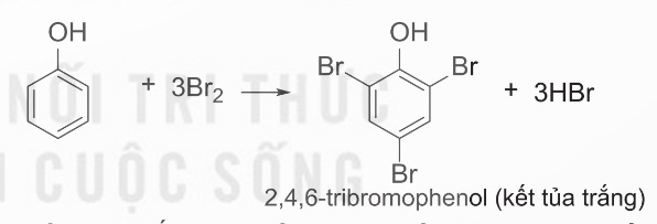 Phương trình phản ứng phenol + 3Br₂ → 2,4,6-tribromophenol + 3HBr