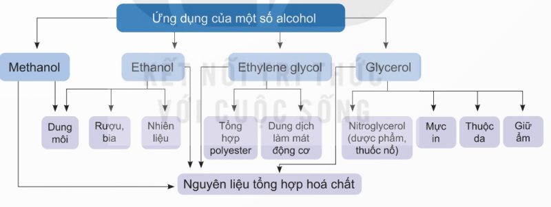 Sơ đồ ứng dụng của một số alcohol