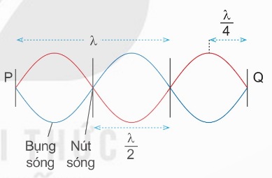 Sóng dừng trên dây với bụng và nút (Ảnh Sách KNTT)