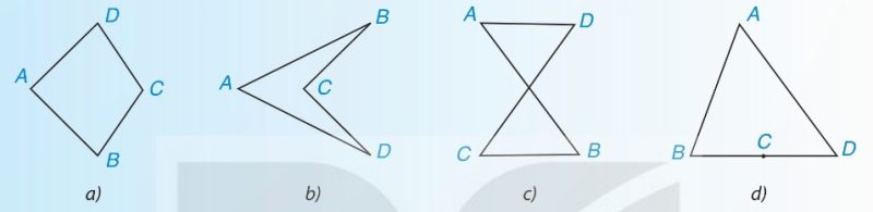 4 hình a, b, c, d, chỉ có hình a là tứ giác lồi