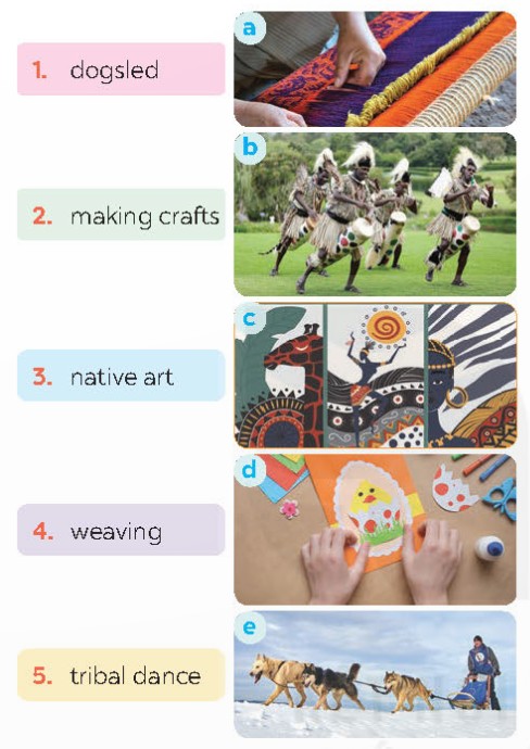 Match the words and phrases with the pictures