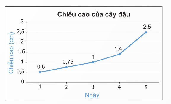 biểu đồ chiều cao cây đậu