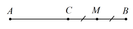 Các điểm A, C, M, B trên đoạn thẳng