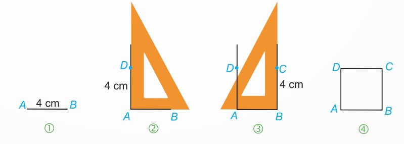 Các bước vẽ hình vuông