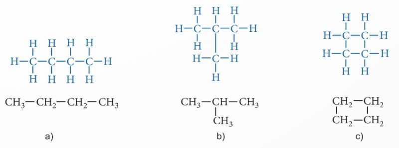 Cấu tạo mạch carbon: mạch hở không phân nhánh, mạch hở phân nhánh, mạch vòng