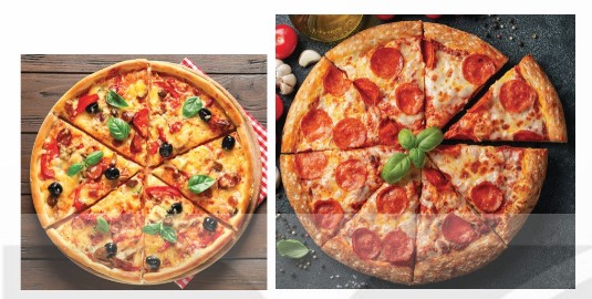 Hai chiếc pizza