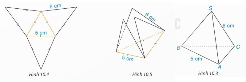 Hình 10.3, 10.4, 10.5 — hình chóp và hình khai triển