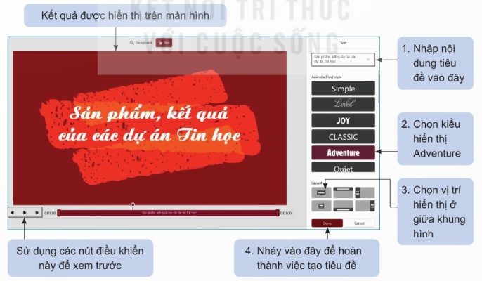 Hình 10b.5 – Định dạng cho đoạn video tiêu đề