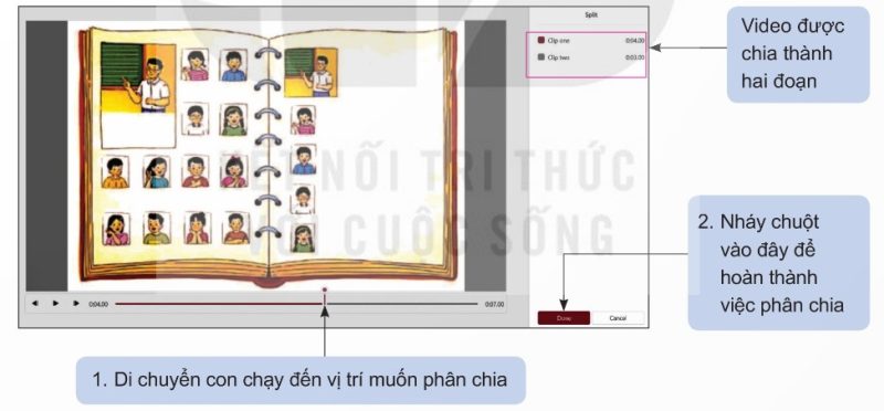 Hình 12b.4 – Tách đoạn video thành hai đoạn nhỏ
