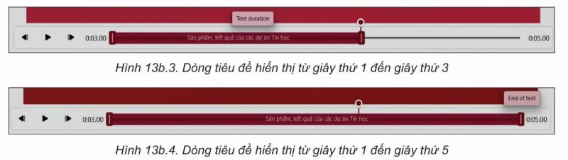 Hình 13b.3 – Dòng tiêu đề hiển thị từ giây 1 đến giây 3