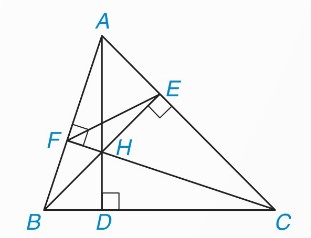 tam giác ABC, ba đường cao đồng quy tại H