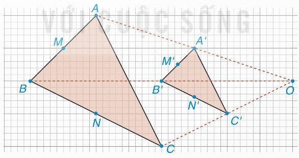 tam giác ABC và A'B'C' với tâm O