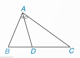 tam giác ABC với AD là đường phân giác, D trên BC