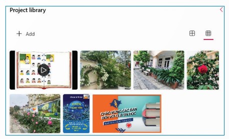 Thư viện dữ liệu sau khi nhập video và ảnh