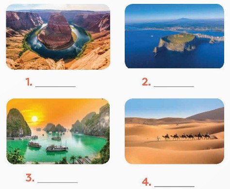 Write each natural wonder under the correct picture
