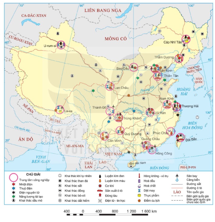 Bản đồ phân bố công nghiệp Trung Quốc năm 2020