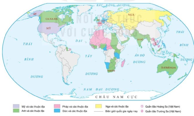 Lược đồ các đế quốc và thuộc địa đầu thế kỉ XX