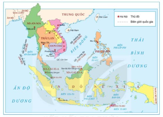 Lược đồ khu vực Đông Nam Á ngày nay