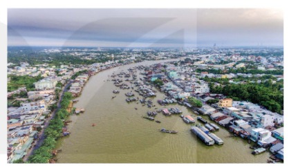 Một đoạn sông Mê Công chảy qua Việt Nam