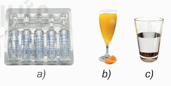Nước cất tiêm, nước cam, nước đường