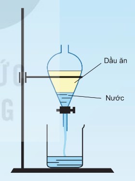 Tách dầu ăn khỏi nước bằng phễu chiết