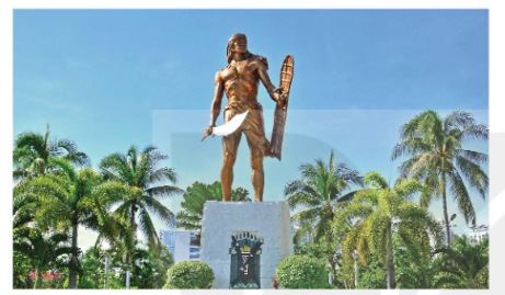 Tượng đài La-pu-la-pu ở đảo Mác-tan (Phi-líp-pin) – người anh hùng dân tộc đã lãnh đạo đội quân đánh thắng thực dân Tây Ban Nha năm 1521
