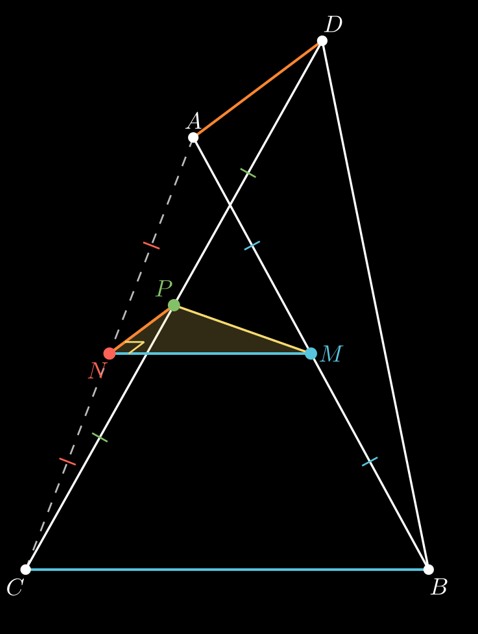Tứ diện với M, N, P là trung điểm các cạnh AB, AC, CD